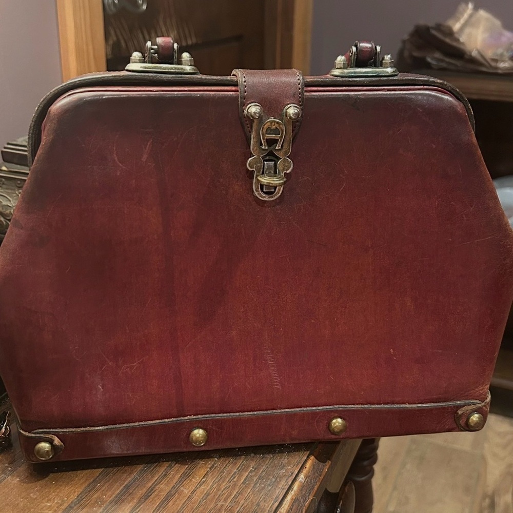 Etienne Aigner Deep Red Leather doctor bag